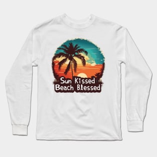 Summer Tropical Vibes: Sun, Beach, Palm Trees Long Sleeve T-Shirt